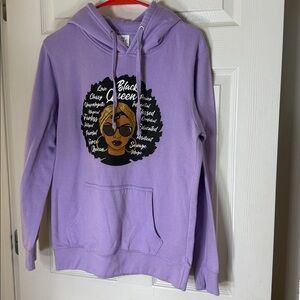 Purple Graphic “Black Queen” Hoodie